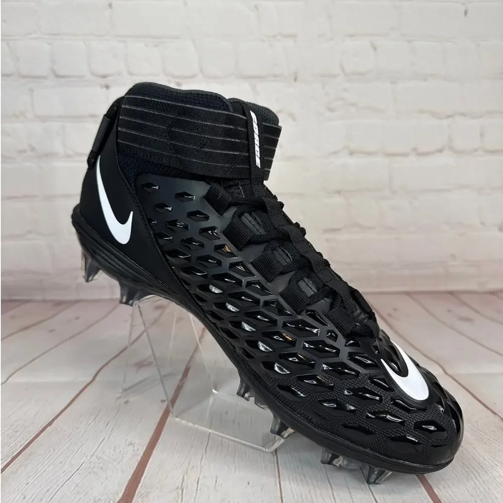 Nike Force Savage Pro 2 Mid Black White Football Cleats Mens Sz 10.5 AH4000-002 - Picture 2 of 11